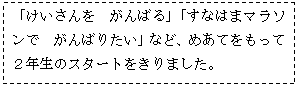 �e�L�X�g �{�b�N�X: �u����������@����΂�v�u���Ȃ͂܃}���\���Ł@����΂肽���v�ȂǁA�߂��Ă������ĂQ�N���̃X�^�[�g������܂����B

