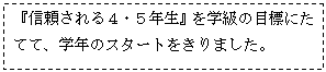 �e�L�X�g �{�b�N�X: �w�M�������S�E�T�N���x���w���̖ڕW�ɂ��ĂāA�w�N�̃X�^�[�g������܂����B

